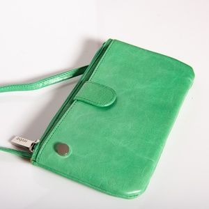 HOBO Very Small Green Leather Crossbody Purse